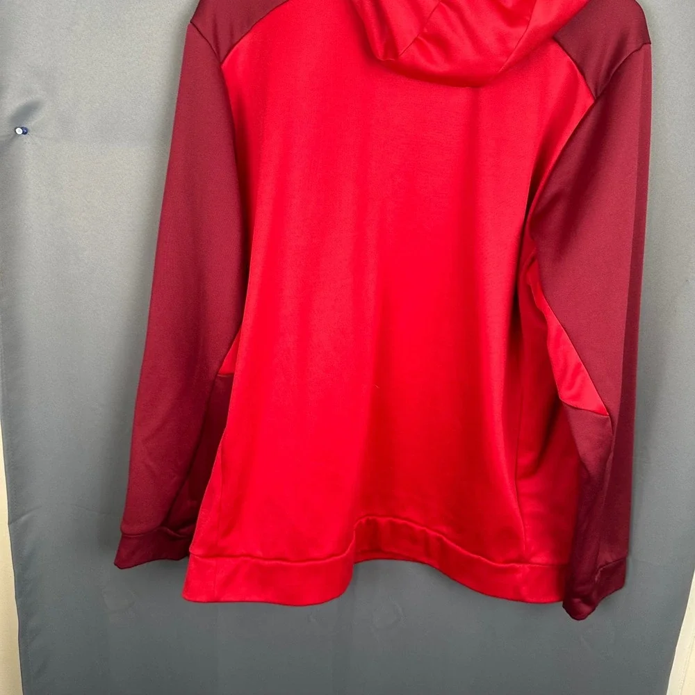 Nike Therma-FIT Hoodie Mens XL Red Burgundy Camo Swoosh Pullover Sweatshirt